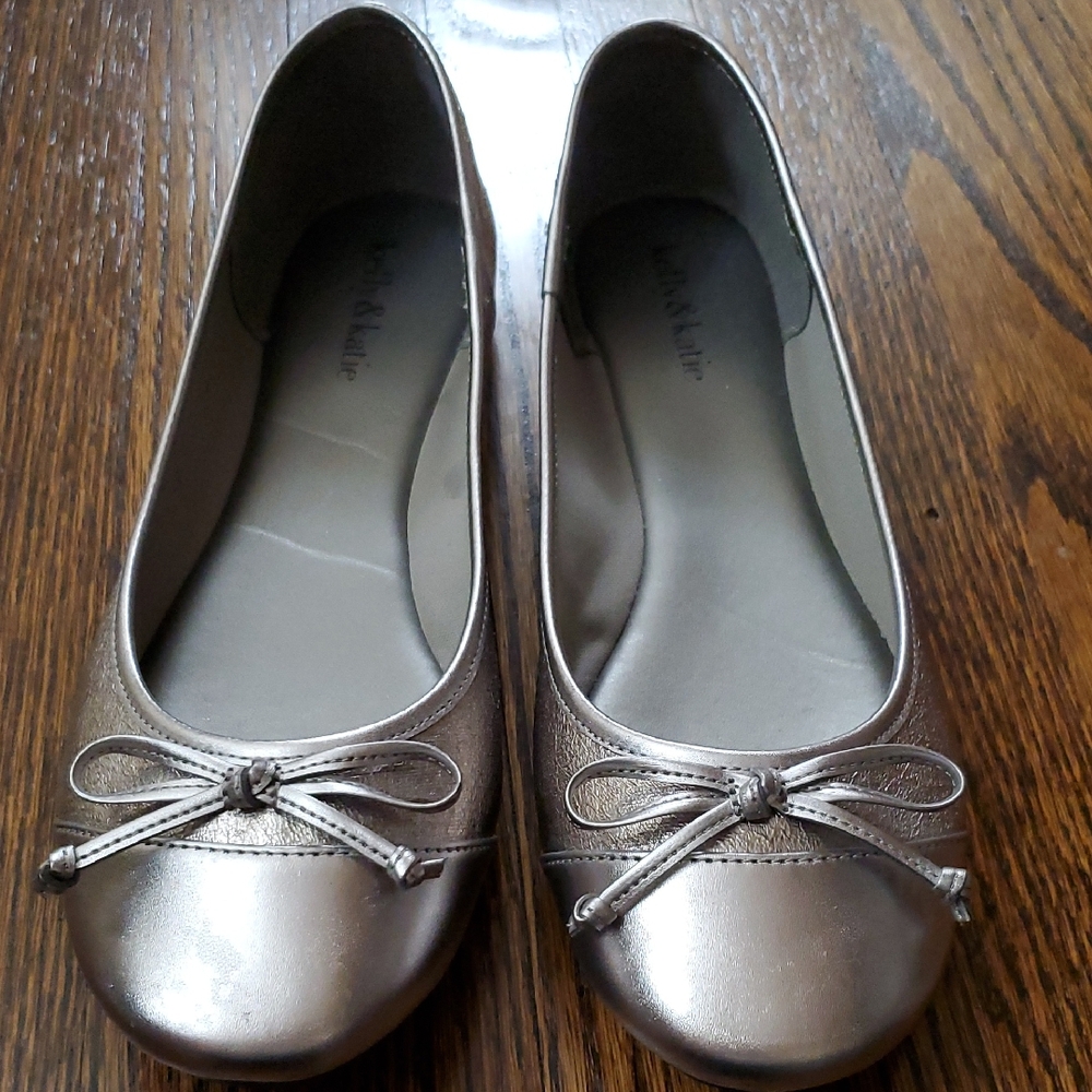 Kelly & Katie Metallic Silver Flats